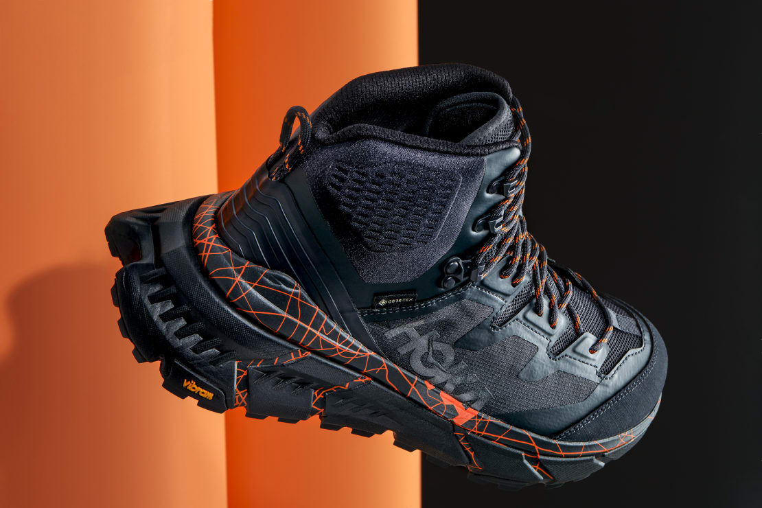 タカシです HOKA ONEONE TENNINE HIKE GTX Blue Graphite/Persimmon Orange